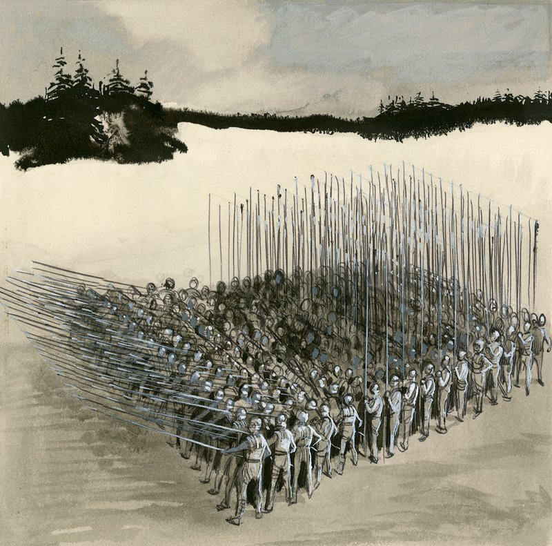Une phalange de soldats grecs anciens - English School
