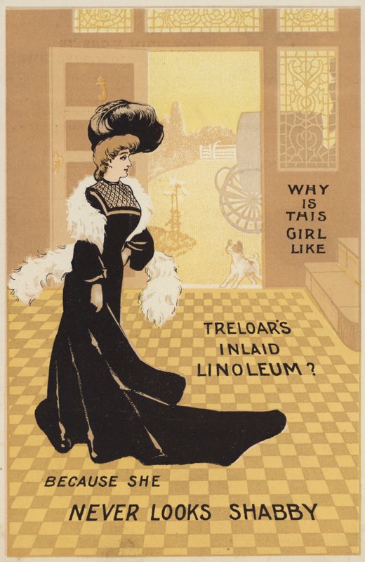 Publicité pour le linoléum incrusté Treloars - English School