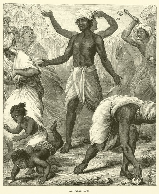 Une fable indienne (gravure) - English School