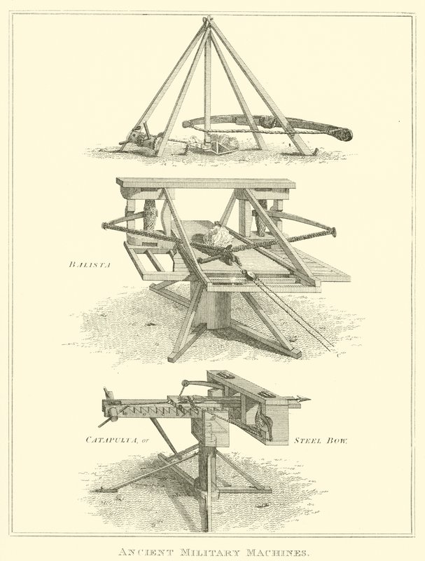 Machines militaires anciennes (gravure) - English School