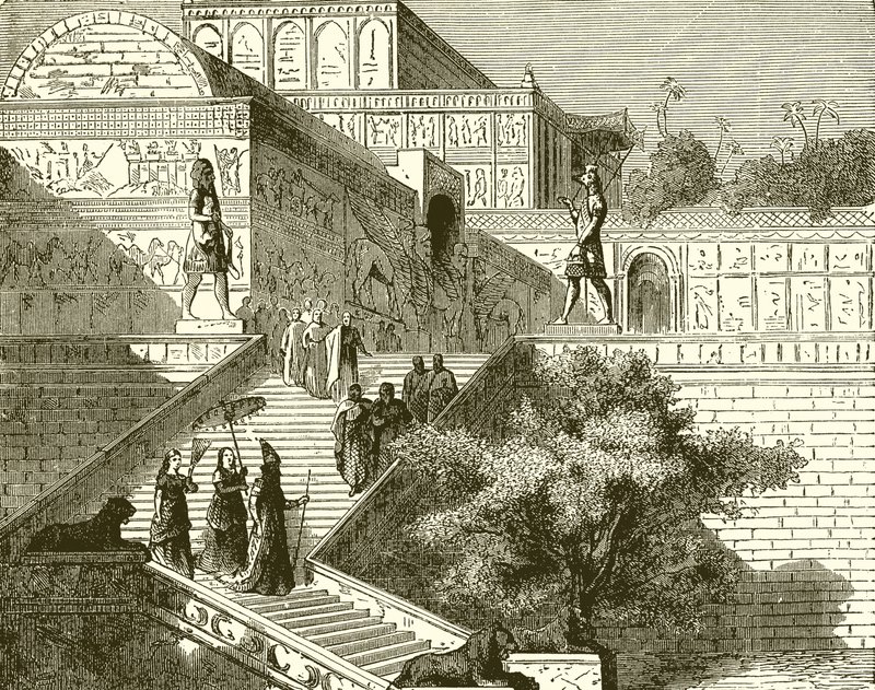 Approche du palais de Ninive - English School