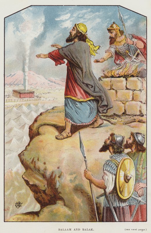 Balaam et Balak (lithographie en couleur) - English School
