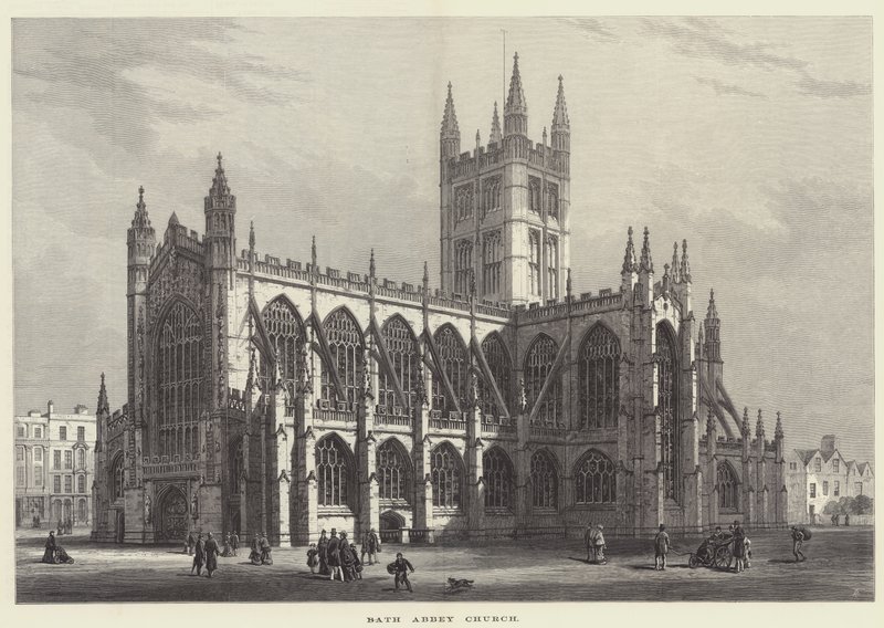 Église abbatiale de Bath (gravure) - English School
