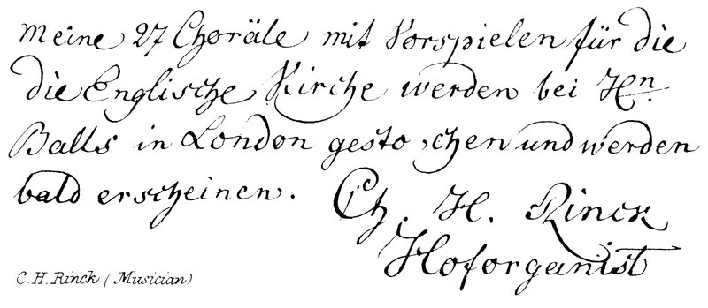 C H Rinck - English School