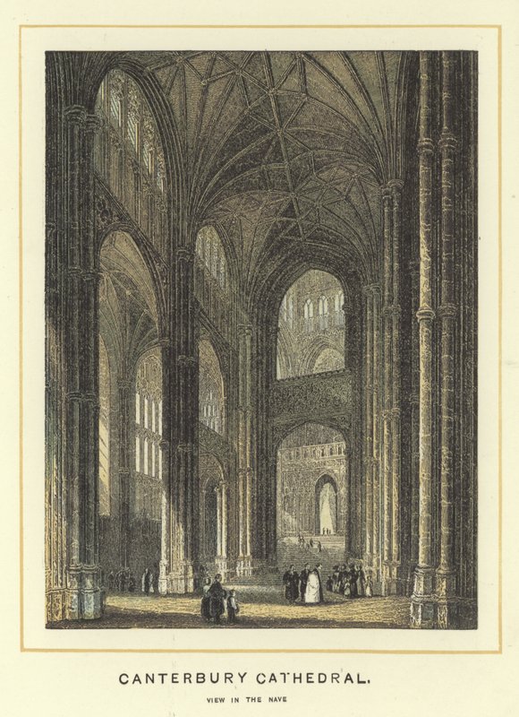 Cathédrale de Canterbury, vue dans la nef - English School