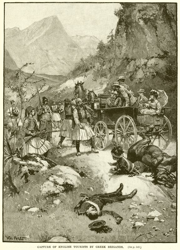 Capture de touristes anglais par des brigands grecs - English School