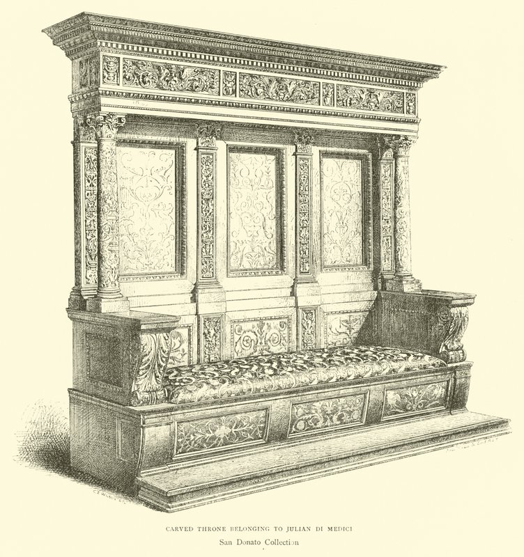 Trône sculpté appartenant à Julien de Médicis - English School