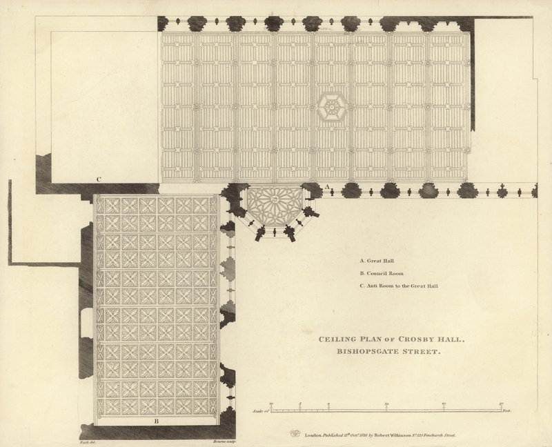 Plan du plafond de Crosby Hall - English School