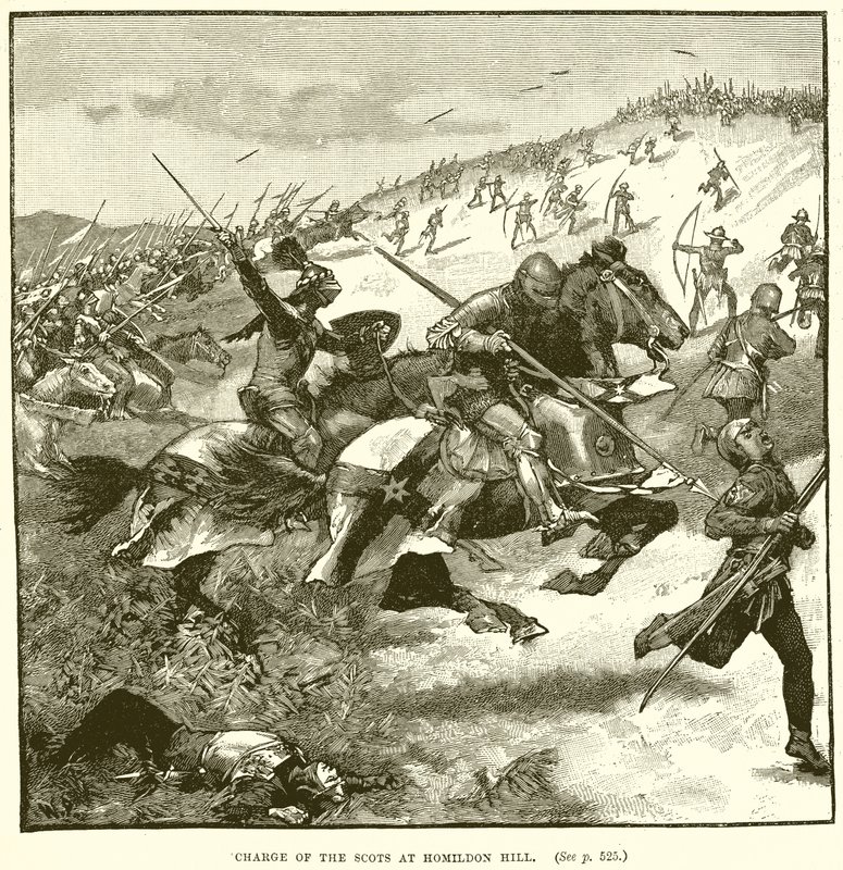 Charge des Écossais à Hamildon Hill - English School