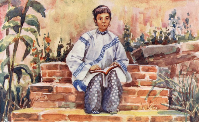 Enfants de Chine : Phénix (lithographie en couleur) - English School
