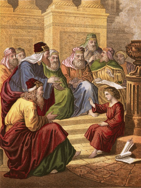 Christ disputant dans le temple - English School
