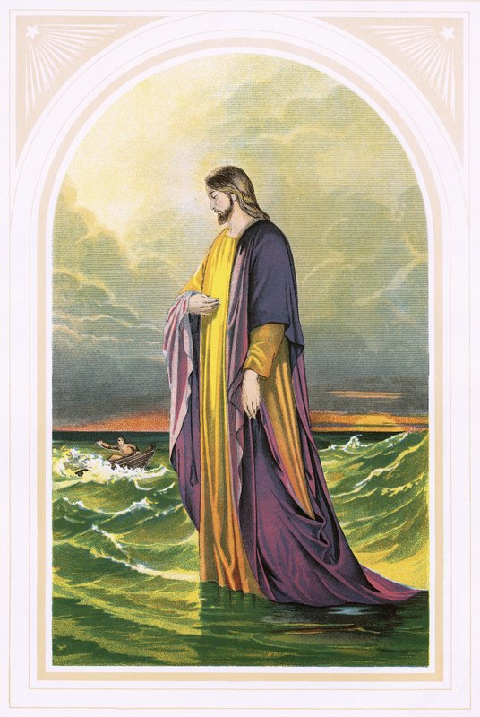 Christ marchant sur la mer - English School