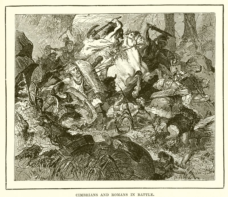 Les Cimbres et les Romains en bataille - English School
