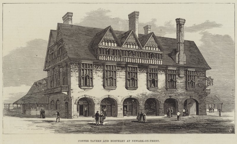 Café-taverne et auberge à Newark-on-Trent (gravure) - English School