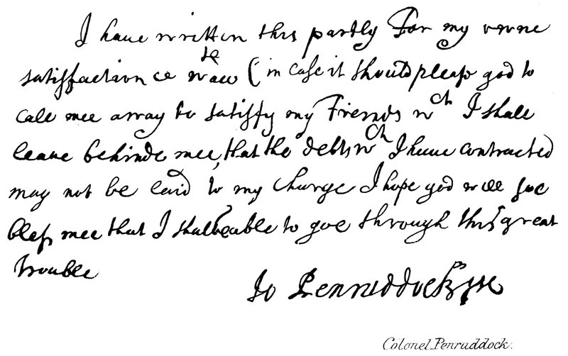 Colonel Penruddock - English School