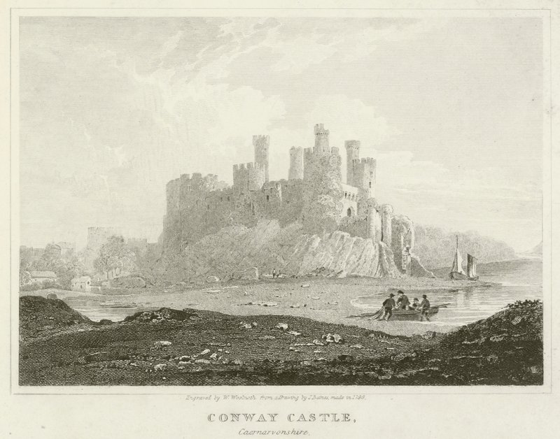 Château de Conway, Caernarvonshire (gravure) - English School