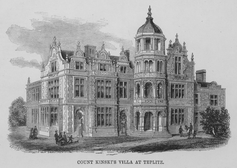 Villa du comte Kinski à Teplitz (gravure) - English School
