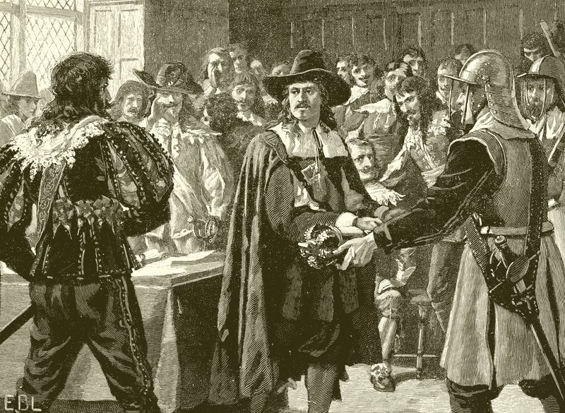 Cromwell dissolvant le Long Parlement - English School