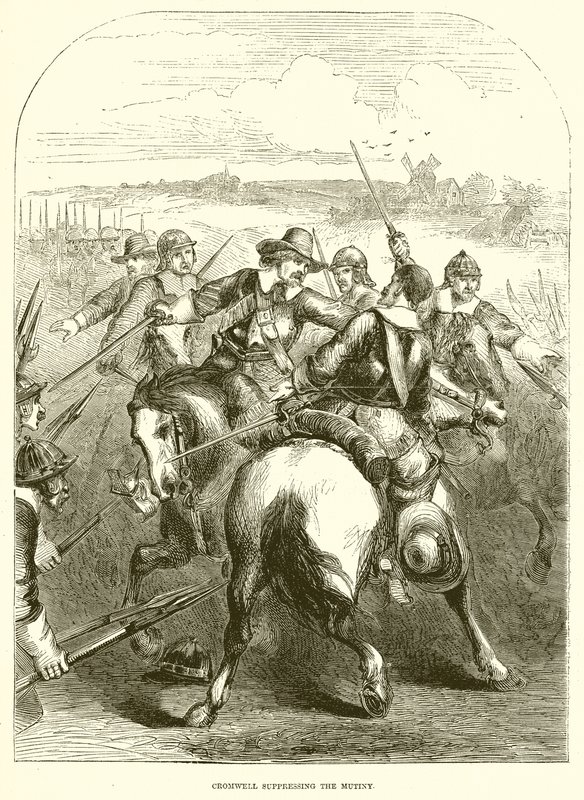 Cromwell réprimant la mutinerie - English School