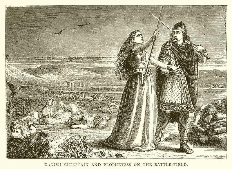 Chef danois et prophétesse sur le champ de bataille - English School