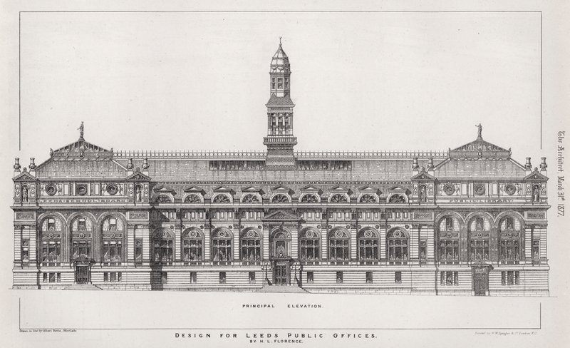 Conception pour les bureaux publics de Leeds (gravure) - English School