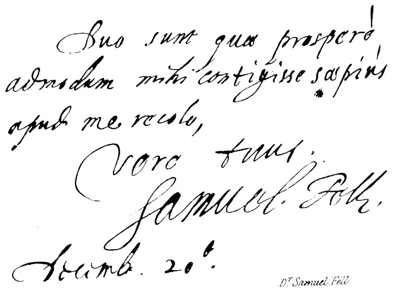 Dr Samuel Fell - English School