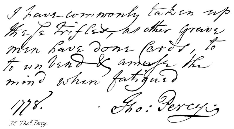 Dr Thos Percy - English School