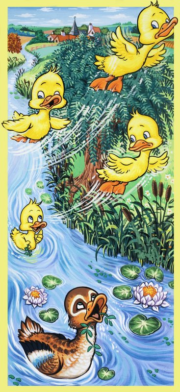 Canard et canetons volants - English School