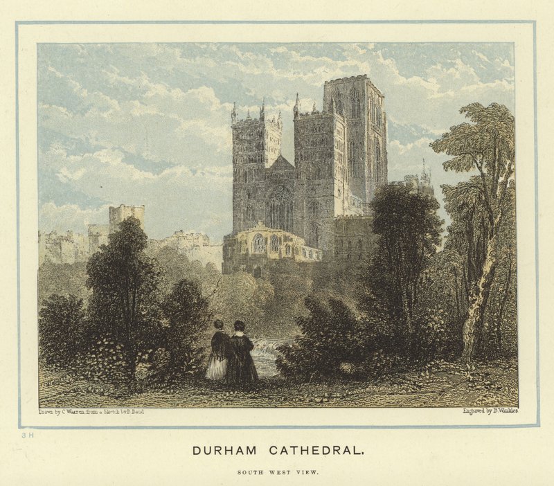 Cathédrale de Durham, vue sud-ouest - English School