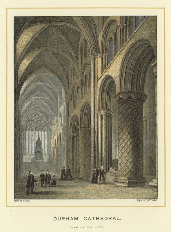 Cathédrale de Durham, vue de la nef - English School