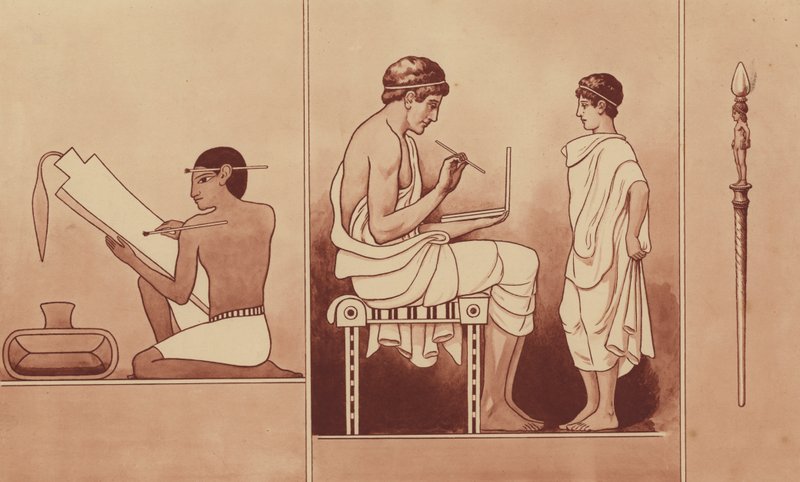 Scribe égyptien et écolier grec - English School