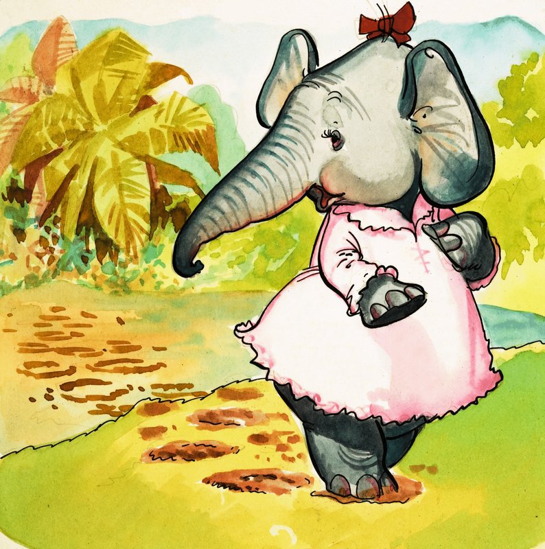 Éléphant en robe - English School
