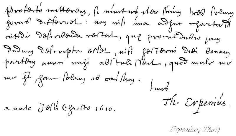 Thomas Erpenius - English School