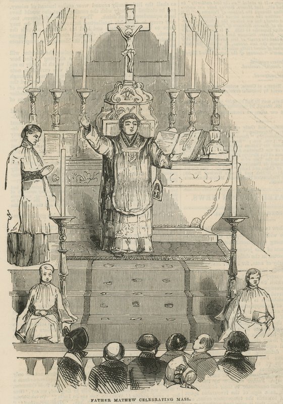Le père Theobald Mathew célébrant la messe - English School