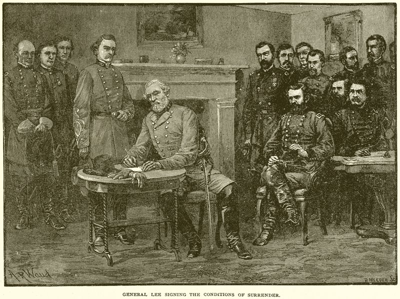 Le général Lee signant les conditions de reddition - English School
