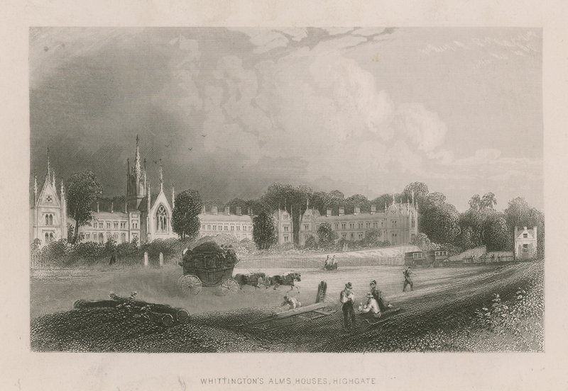 Vue générale des maisons de charité de Whittington - English School