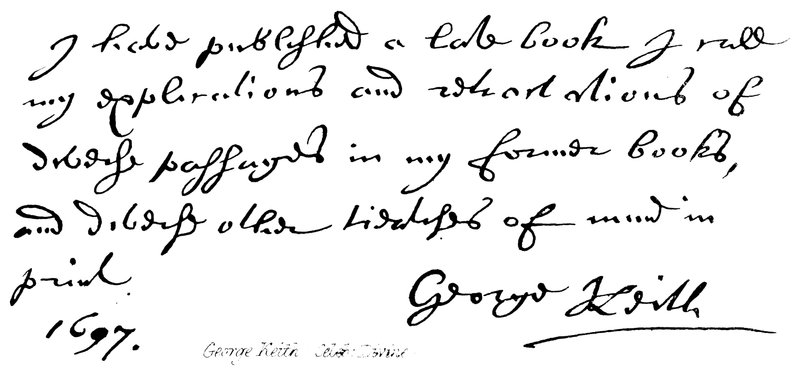 George Keith, célèbre théologien - English School