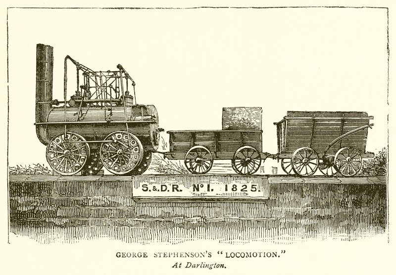 Locomotion de George Stephenson. À Darlington - English School