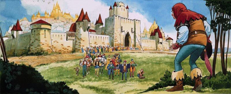 Géant recevant hommage - English School