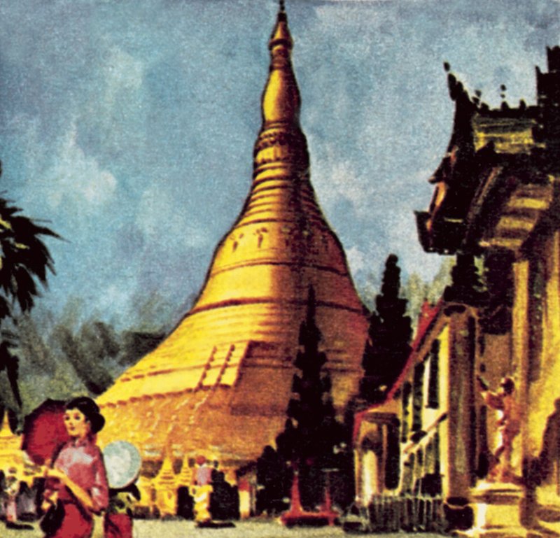Pagode dorée à Rangoon - English School