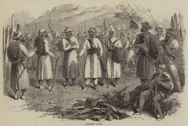 Chefs Gurkhas (gravure) - English School