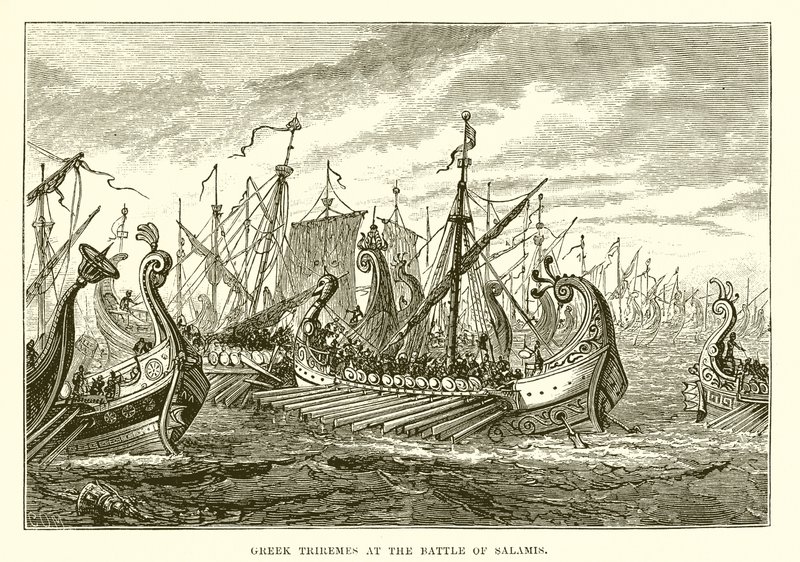 Trières grecques à la bataille de Salamine - English School