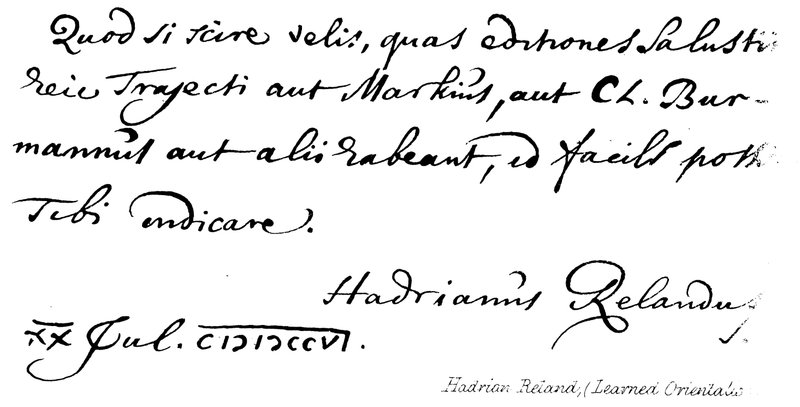Hadrian Reland (Orientaliste érudit) - English School