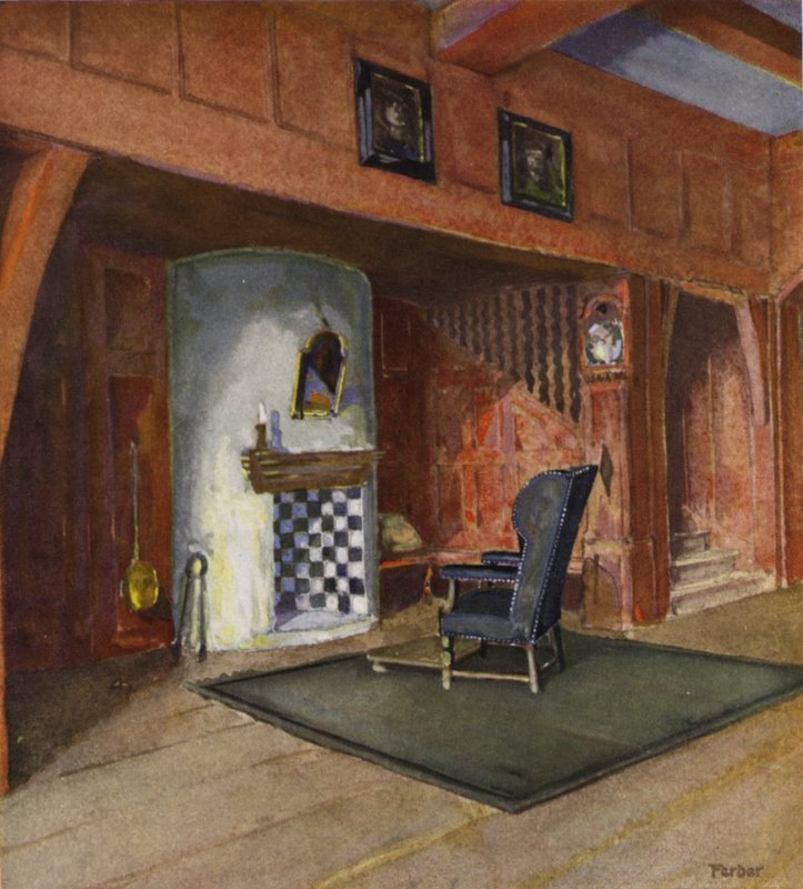 Hall dans une maison de campagne (lithographie en couleur) - English School