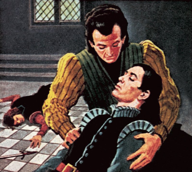 Horatio avec le Hamlet mourant - English School