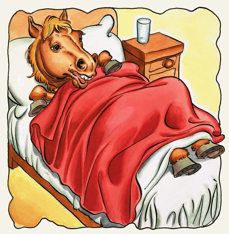 Cheval au lit - English School