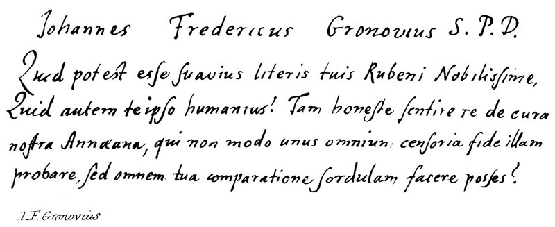 I F Gronovius - English School