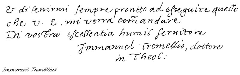 Immanuel Tremellius - English School