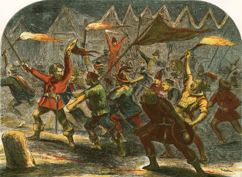 Jack Cade attaquant Londres la nuit - English School