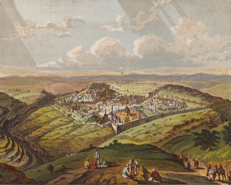 Jérusalem (lithographie en couleur) - English School